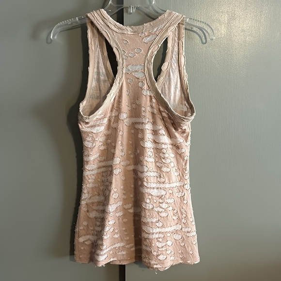 Beige Distressed Tank Top - Picture 2 of 2